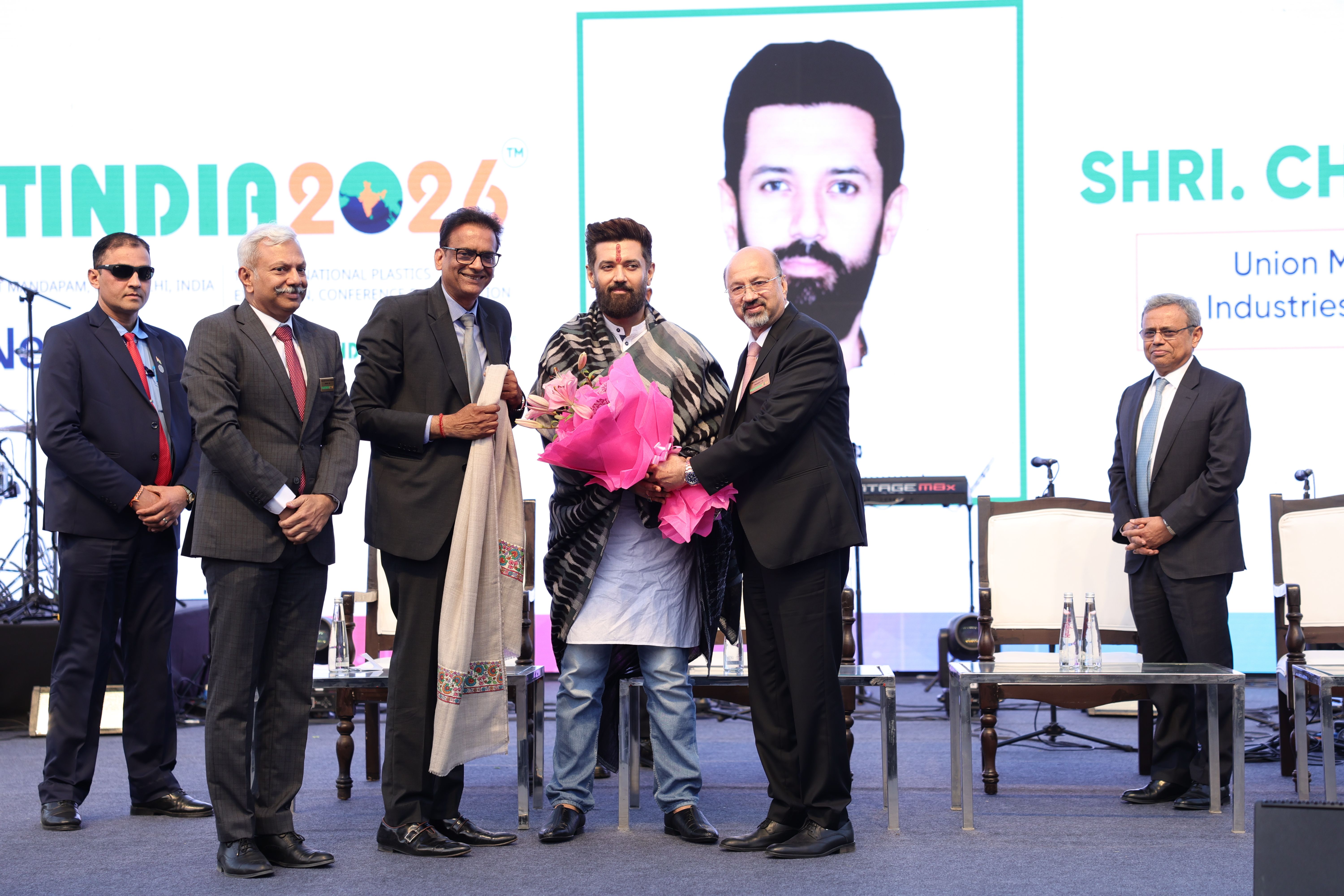 Hon'ble Union Minister of Food Processing Industries Shri Chirag Paswan Ji Visits PLASTINDIA 2026 at Bharat Mandapam