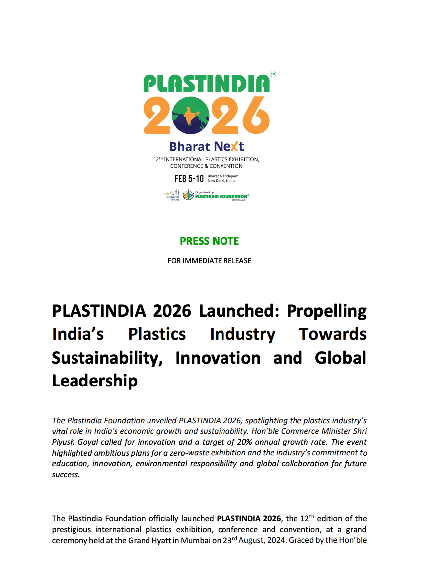 PLASTINDIA 2026 - Mumbai Launch Press Release - 23.08.2024